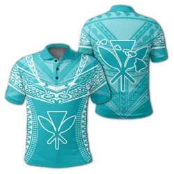 Alohawaii Shirt - Hawaiian Kanaka Map Football Jersey Polo Shirt - Cyan - Roger Style - AH - J2