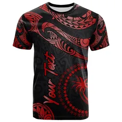 Chuuk Micronesia Custom Personalised T-Shirt - Poly Tattoo Red Version