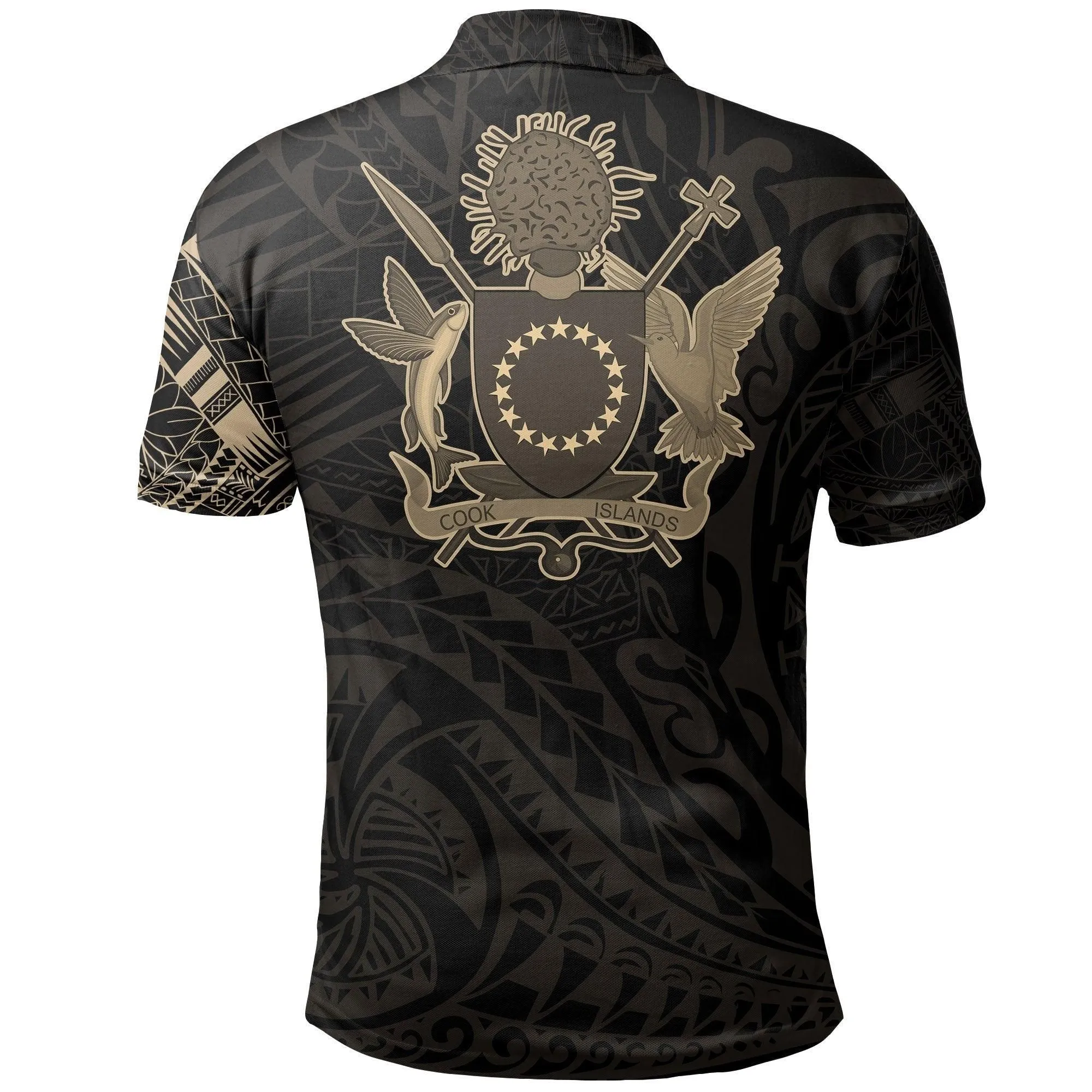 Cook Islands Polo Shirt - Cook Islands Coat Of Arms Polynesian Tattoo