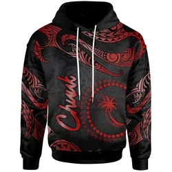 Chuuk Micronesia Hoodie - Poly Tattoo Red Version