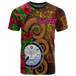 Marshall Islands Polynesian Custom Personalised T-Shirt - Hibiscus Vintage - BN12