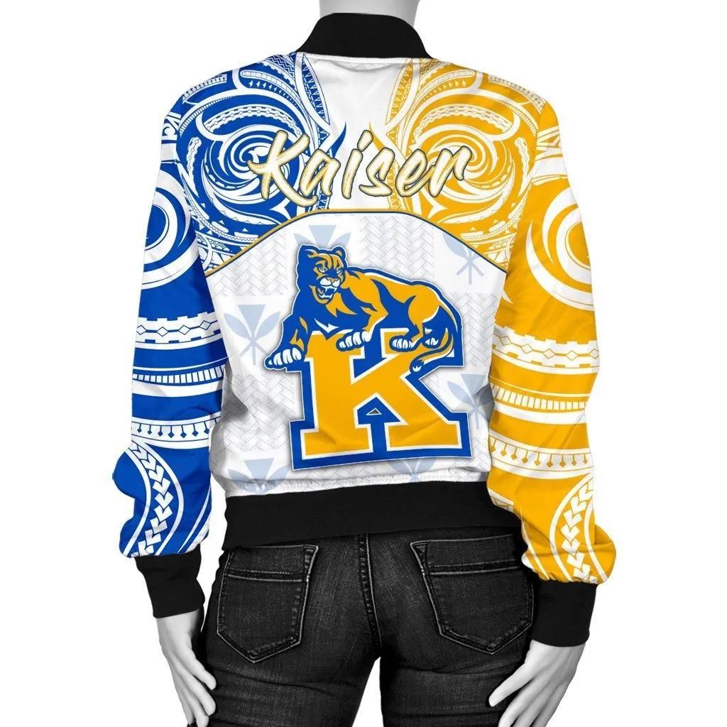 Hawaii Bomber Jacket - Kanaka Kaiser High School Womens Bomber Jacket Demodern Style AH
