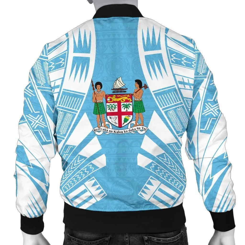 Fiji Men Bomber Jackets - Polynesian Tattoo Flag