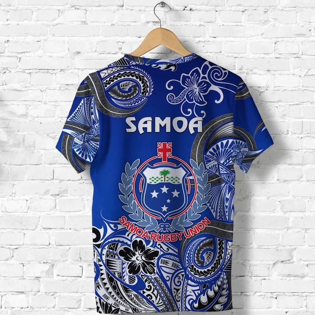 Samoa Manu T shirt Rugby Unique Style Blue White LT8