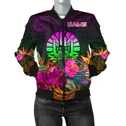 FamilyGater Jacket - Bomber Jacket Tahiti Personalised - Summer Hibiscus - bn15