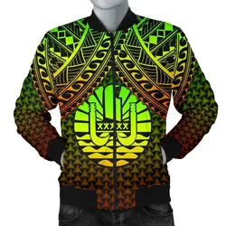 Polynesian Tahiti Personalised Mens Bomber Jacket - Reggae Vintage Polynesian Patterns