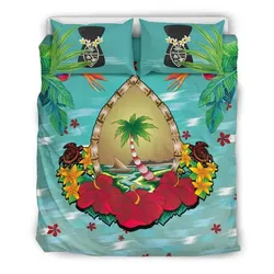 FamilyGater Bedding Set - Cover and Pillow Cases Guam Latte Stones Hibiscus A02