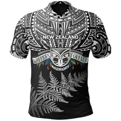 Polynesian Pride Polo Shirt - New Zealand Rugby Polo Shirt Warriors Forever - Silver Fern