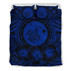 Alohawaii Bedding Set Hawaii Map Honu Hibiscus Blue Polynesian Bedding Set Ah Jg Dhc1712672Dd