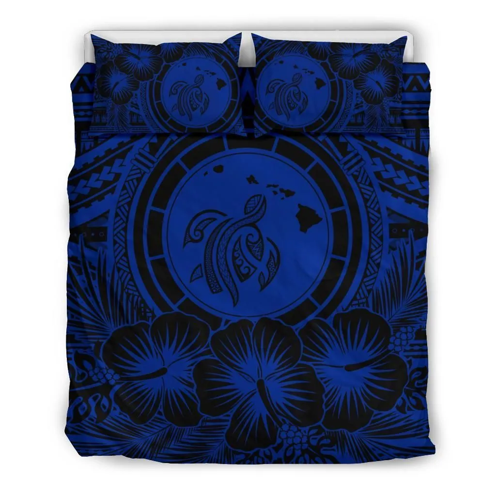 Alohawaii Bedding Set Hawaii Map Honu Hibiscus Blue Polynesian Bedding Set Ah Jg Dhc1712672Dd