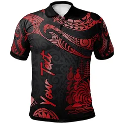 New Caledonia Polynesian Custom Personalised Polo Shirt - Poly Tattoo Red Version